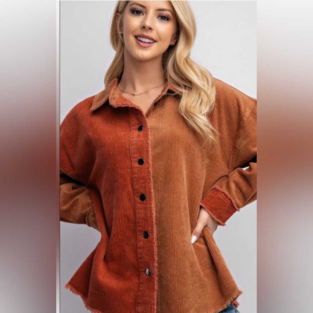 NWT Easel Color Block Corduroy Jacket - Picture 2 of 5
